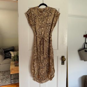 Banana Republic Silk Snake Print Dress XS